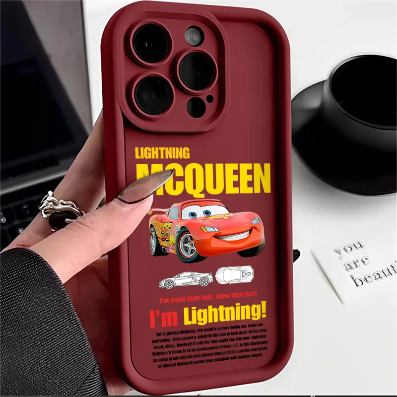 Чехол для телефона Cute Cars Lightning McQueen 95 iPhone 16 15 14 13 12 11 Pro Max Mini XR XS X 7 8 6 6s Plus мягкая