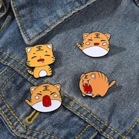 cute tiger enamel pin custom animal chibi snooze tiger brooch backpack clothes hat badge cartoon kids jewelry gift