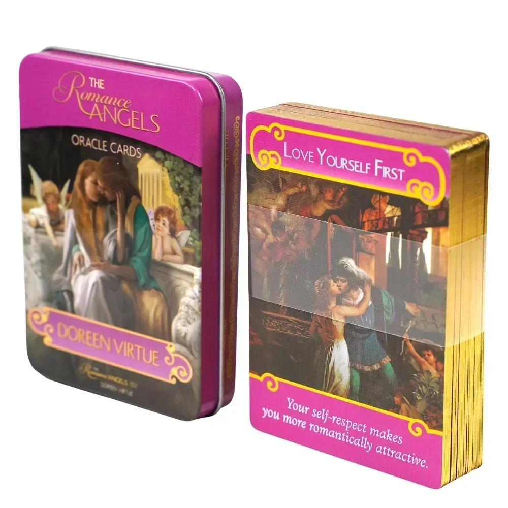 Asmodee Romantic Angels Карточная игра Таро для чтения с позолоченными карточками