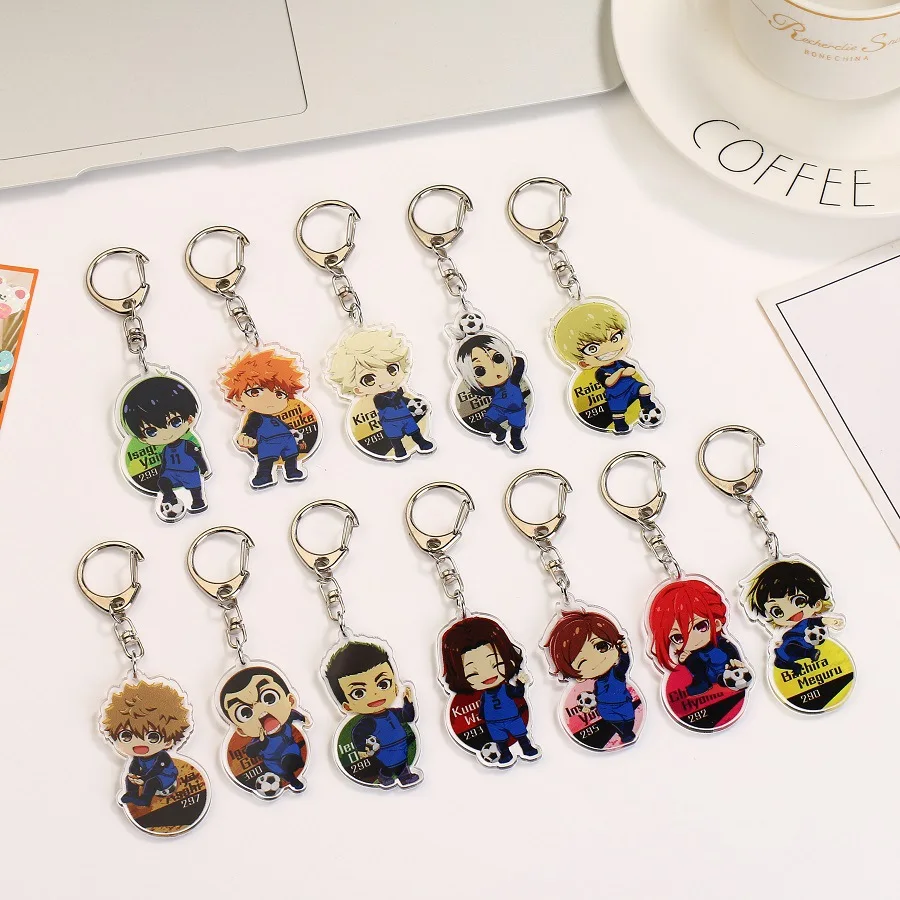 

20Pcs Anime BLUE LOCK Acrylic Keychain Isagi Yoichi Chigiri Hyoma Cartoon Pendant Keyring Key Chain Accessories Jewelry Gift