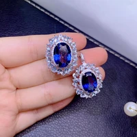 925 sterling silver natural sapphire ring pendant jewelry set wedding engagement rings for women