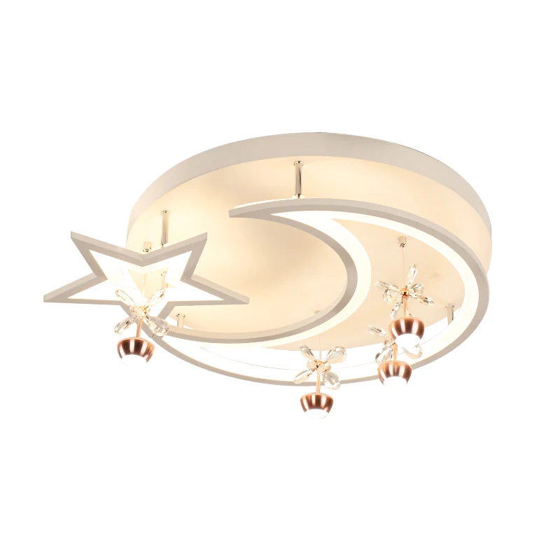Modern Creative Moon Star Design Chandelier Lights For Living Room Bedroom Study Personality Indoor Lighting Dimmable Luminaria images - 6