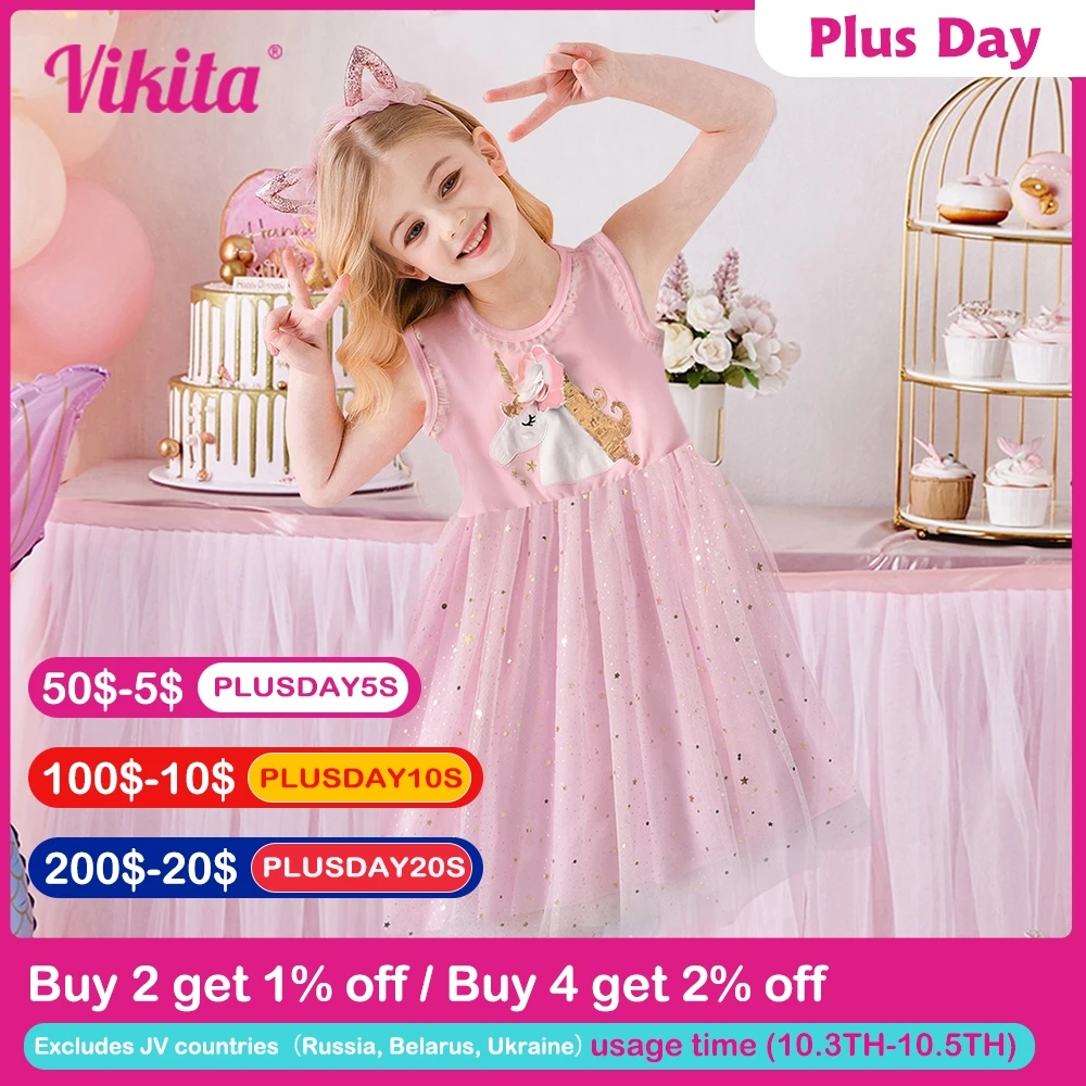 Kids Unicorn Dress for Girls Licorne Appliqued Tutu Vestidos Girl Princess Dresses Elegant Party Costumes Children Clothing