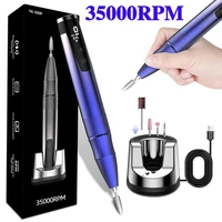 35000rpm cordless electric nail drill pen rechargeable nail drill machine for acrylic nail portable manicure pedicure for salon