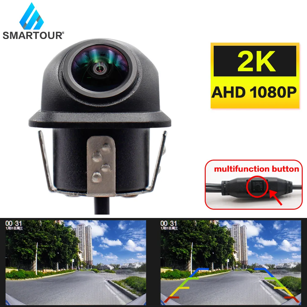 

Smartour 2K AHD 1080P Автомобильная камера заднего вида HD Автомобильный объектив заднего вида «рыбий глаз» с ночным видением Универсальный с парков...