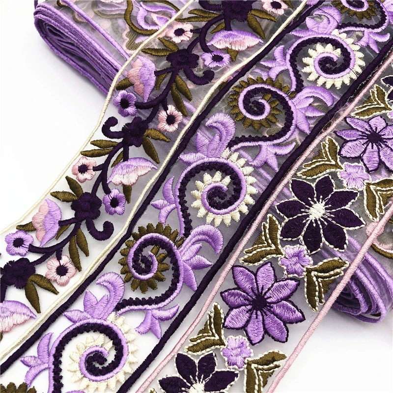 4 5-6 5 см широкая Этническая сетка с вышивкой кружева штрих-кода DIY одежда воротник