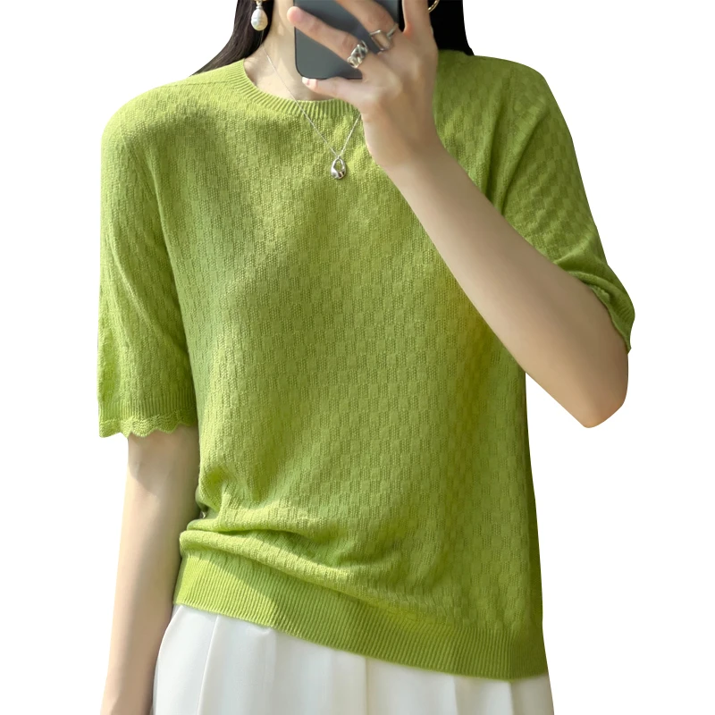 

Lafarvie Knitting Cashmere Sweater Pullovers Turtleneck Lace O-Neck Women Clothes Female Candy Bottom Blouse Tops
