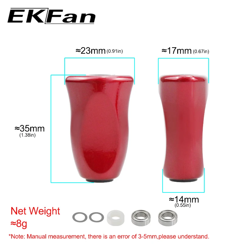 Фото Силиконовая ручка EKFan для ультралегких катушек DAI/SHI (8 г), удобная рукоятка для спиннинговых и бейткастинговых катушек, запчасти для рыболовных катушек. №4