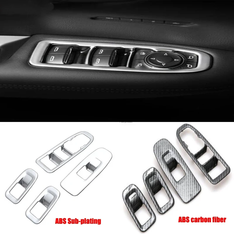 

car Door Armrest Window Switch Stickers Decoration Sequins Control Panel cover LHD For Cadillac XT5 2016 2017 auto accessories