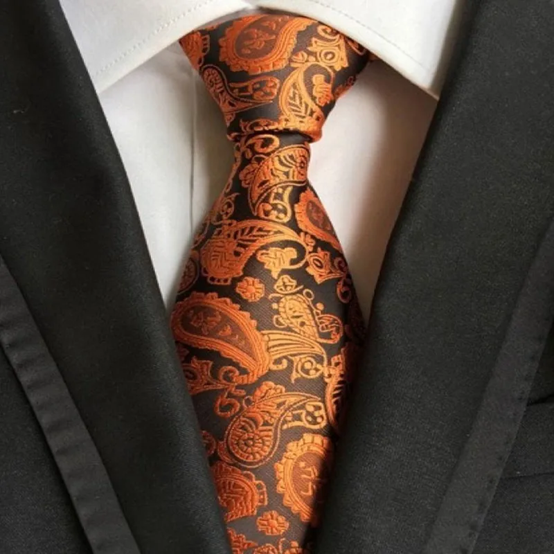 

2/1pcs Silk Tie 8 cm Floral Necktie Fashion Plaid Ties For Men Orange Pink Cotton Cravat Neckties Mens