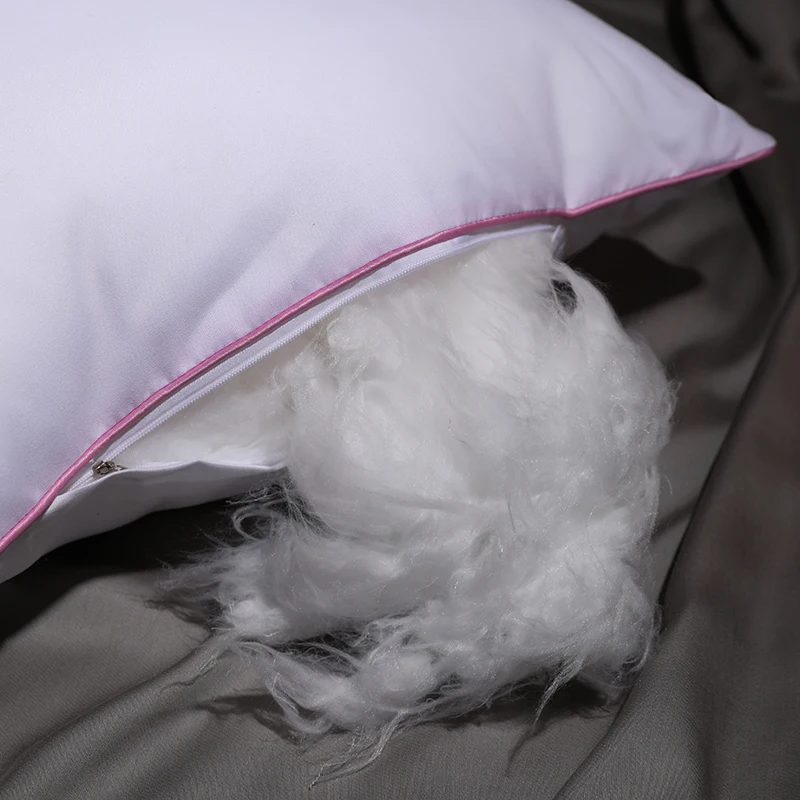 

Milled Skin-friendly Cotton Pillow Core Embroidered Bear Solid Color Breathable Body Hotel Household Bedding Neck Guard Sleeping
