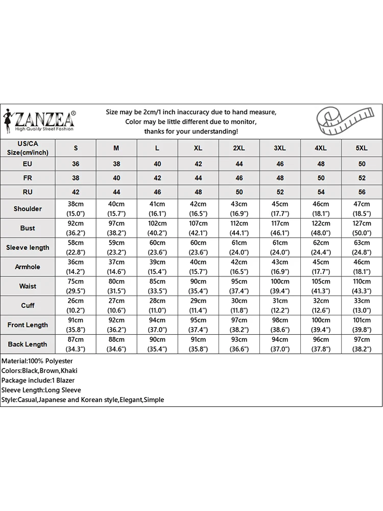 Женский Элегантный Однотонный Длинный Пиджак Zanzea 2024 Летняя Куртка С Зубчатым