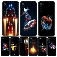 marvel phone case for redmi 6 6a 7 7a note 7 8 8a 8t 9 9s pro 4g 9t case soft silicone cover captain america iron man marvel