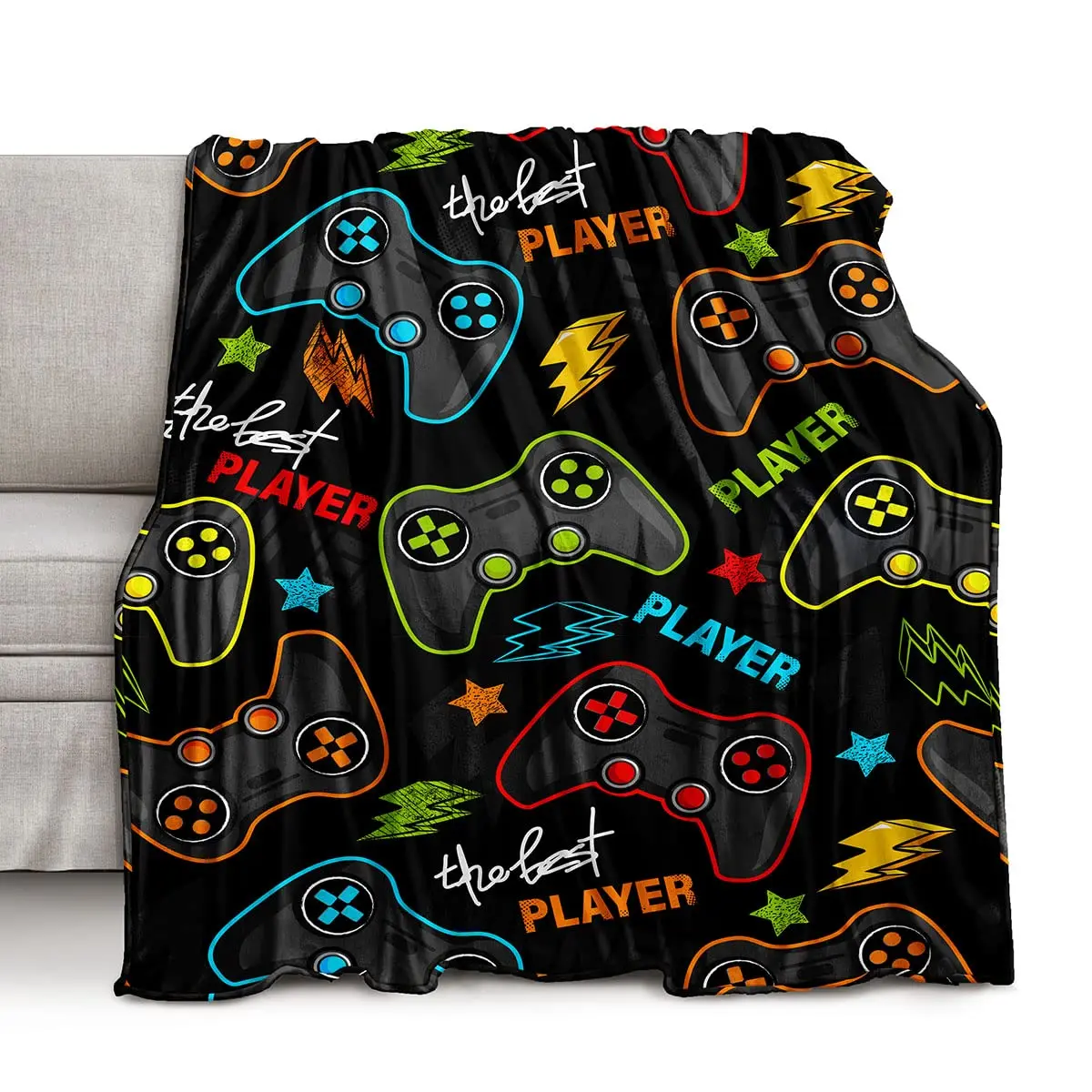 

Gaming Blanket Throw Flannel Fuzzy Blanket for Kids Boys Teen Men Son Super Soft Game Blanket for Bed Couch Sofa Home Decor