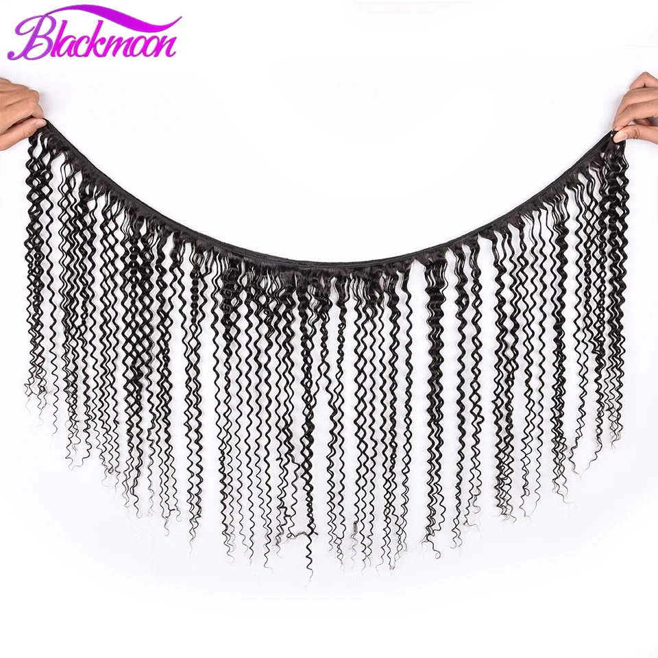 Перуанский волос нарезной пучок в стиле "Kinky Curly" только 3-х сдвоенных основ, 8-26 дюймов, натуральный черный.