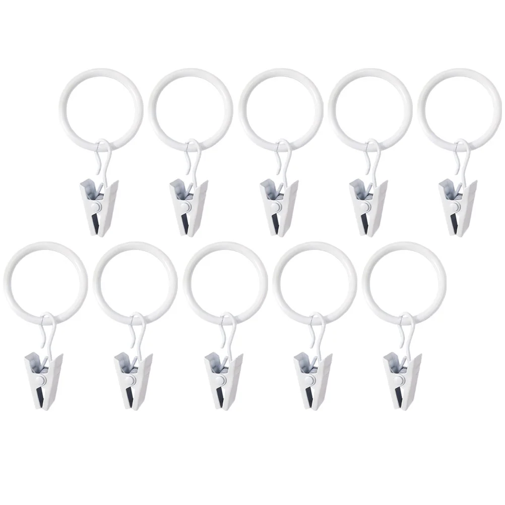

10pcs Curtain Clip with Ring Shower Curtain Clip Practical Curtain Clamp