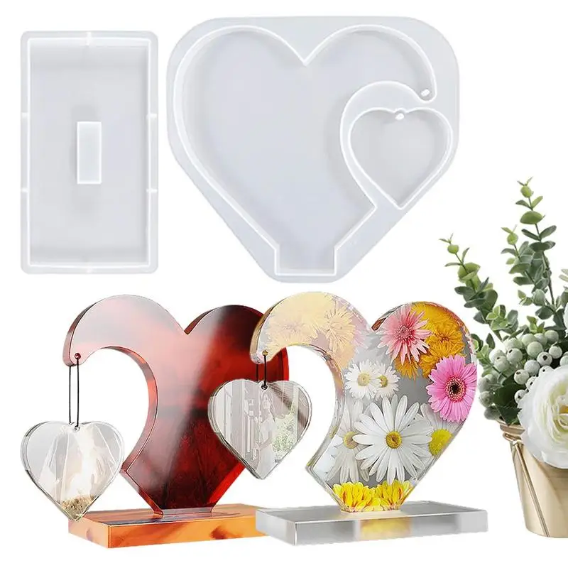 

Silicone Epoxy Casting Moulds Large Size Picture Frames Silicone Molds For Epoxy Resin Heart-Shaped Picture Frame For Casting