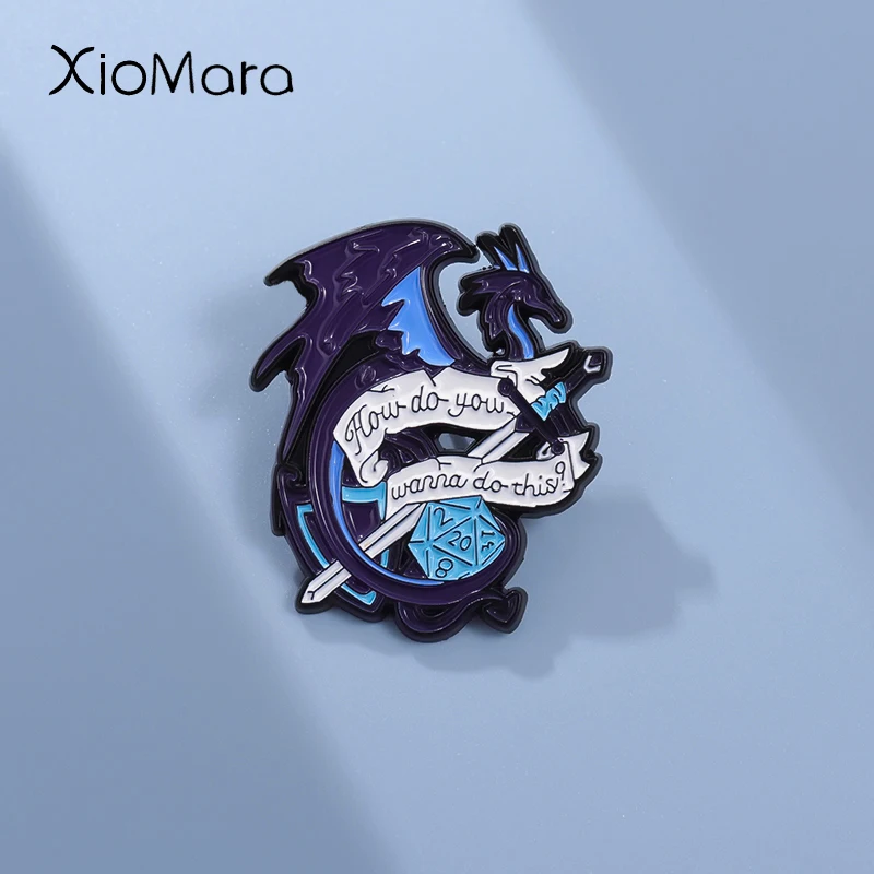 Эмалированные броши в виде дракона