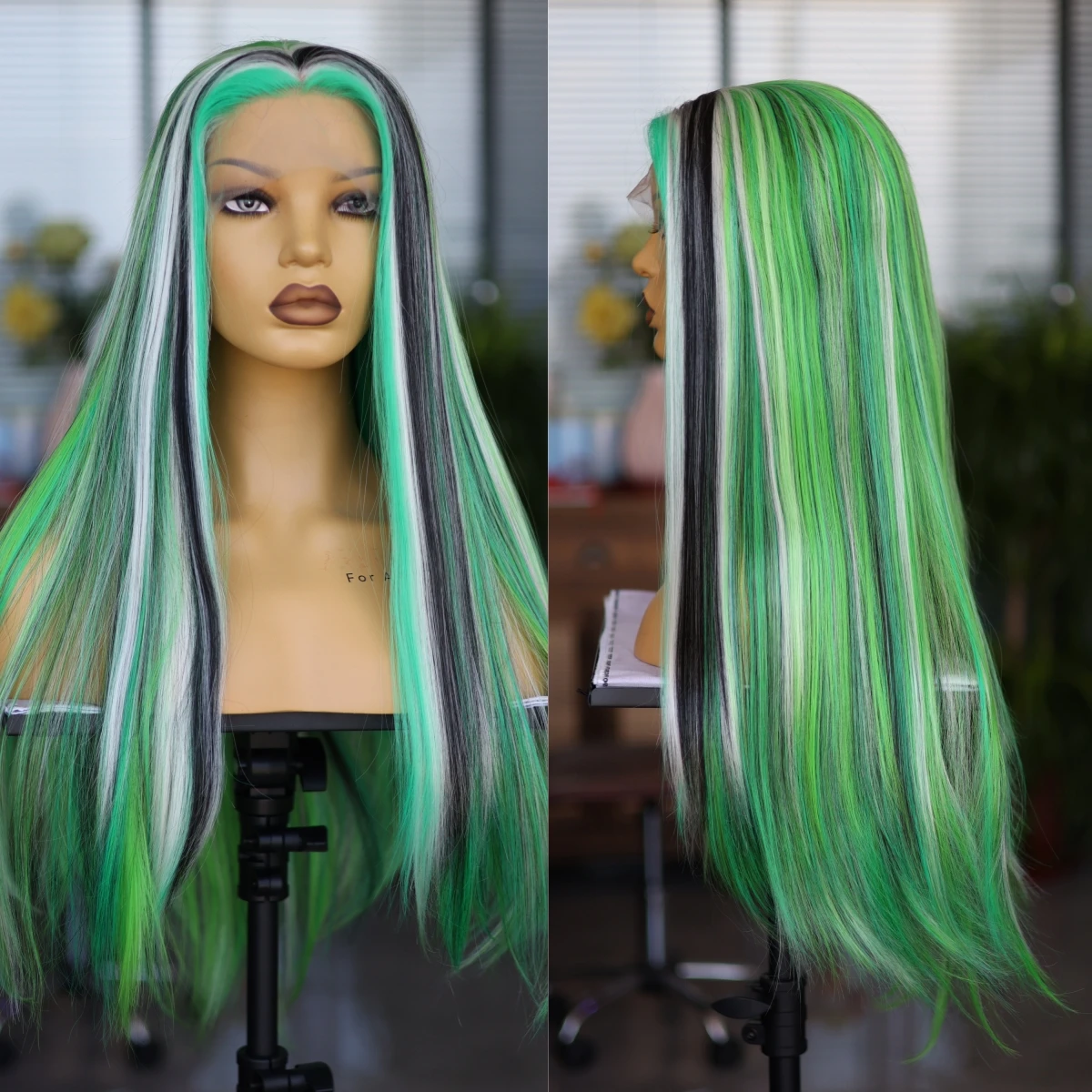 Длинный прямой синтетический парик AIVA HD сетчатая крышка легкая дышащая мягкая