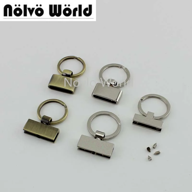 50pcs 5 colors 4 Styles Rainbow/Rose gold T-shape Key Fob 24mm Split Key Rings,Key Fob Hardware keychain fob