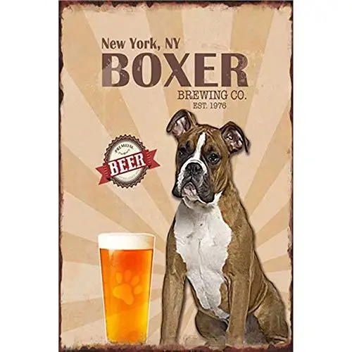 

Boxer Beer Wall Poster Tin Sign Vintage BBQ Restaurant Dinner Room Cafe Shop Decor