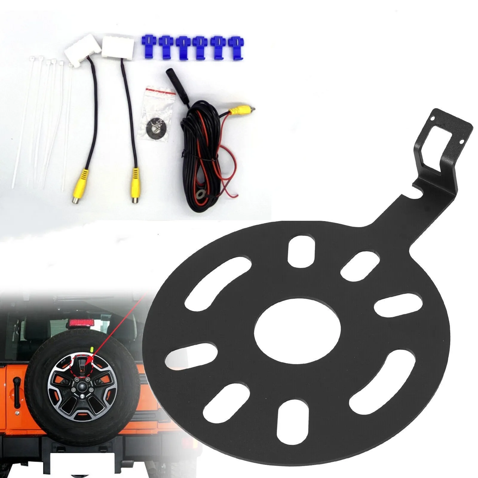 

Автомобильная камера заднего вида 12 В для Jeep Wrangler 2007 2008 2009-2018, резервная камера с фиксированным креплением, водонепроницаемый корпус с противотуманным объективом