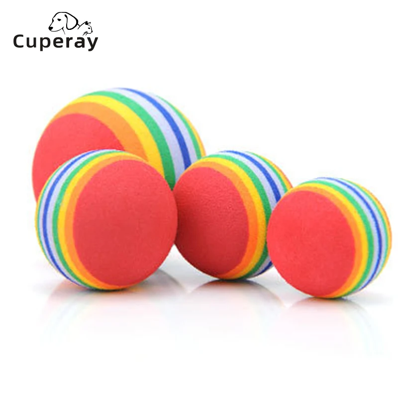 

5pcs Pet Toys Rainbow EVA Foam Balls Funny Training Interactive Game Bite Resistant Cleaning Teeth Cat Dog Toy Pet Products New