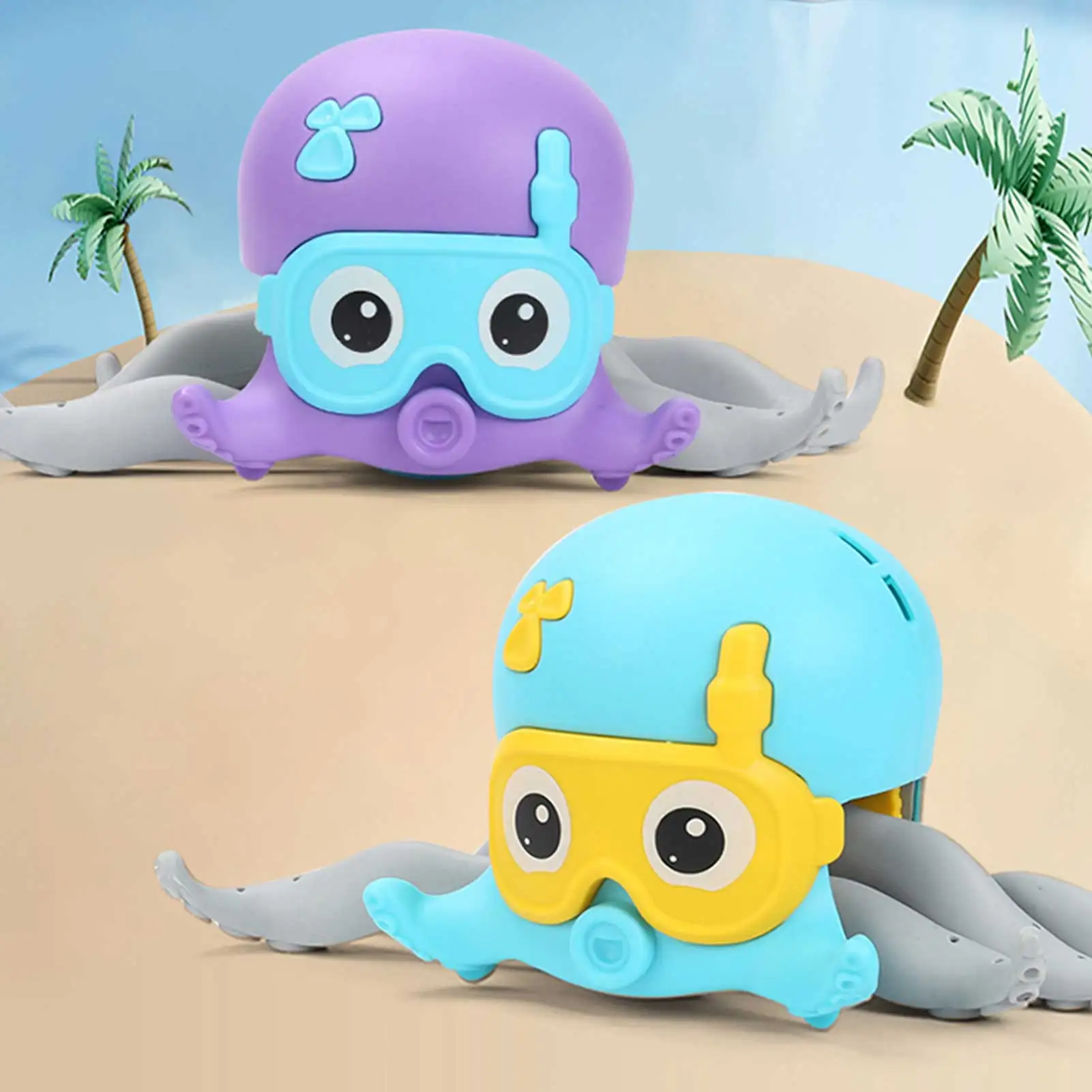 

Wind Up Bath Toy Crawling Octopus Bath Toy Mobile Bathtub Toys Amphibious Octopus Clockwork Floating Toy Baby Bath Toys For Kids