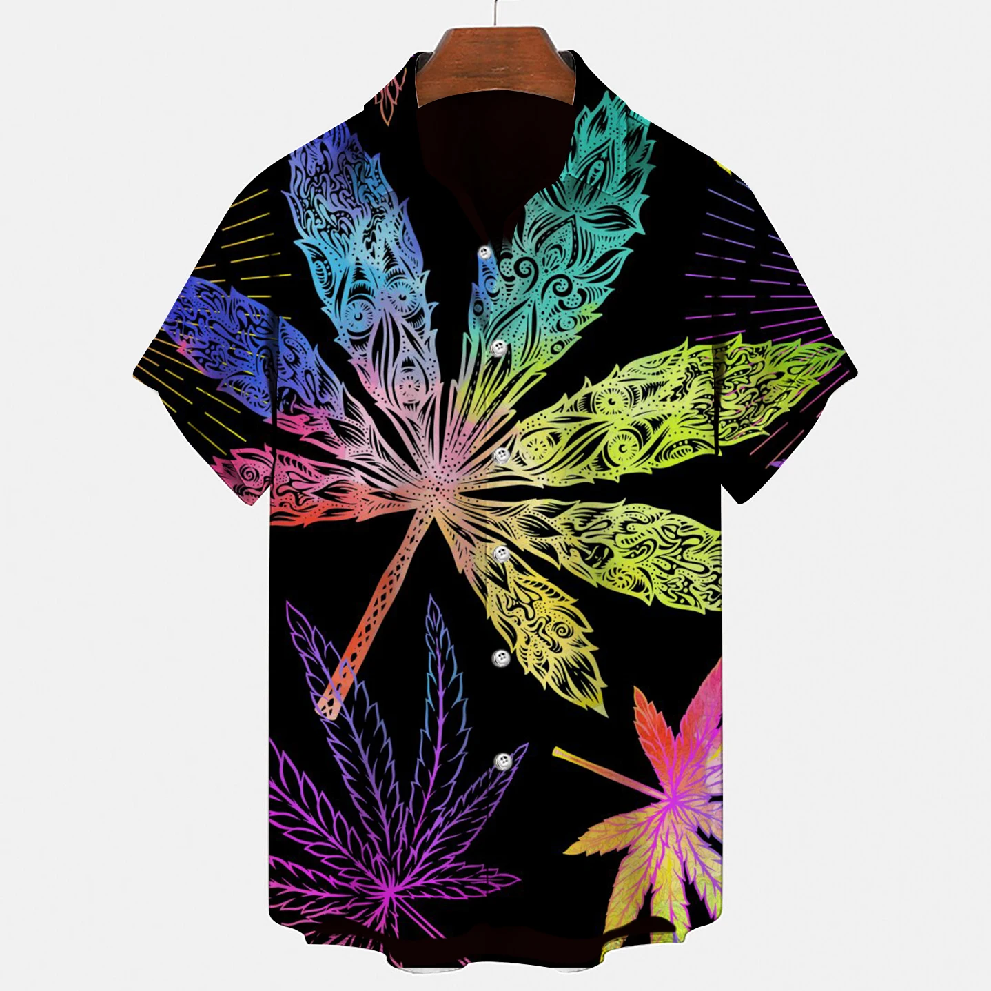 

Men's Shirt Summer Beach Holiday Flower Thunderbolt 3D Digital Print Loose Short Sleeve Shirt Men's Top