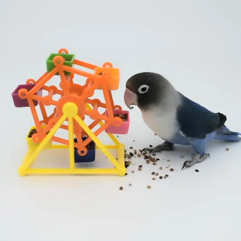 

Bird Foraging Toy Plastic Parrot Feeder Toys Improve Intelligence Rotate Windmill Toy for Parakeet Conure Pet Products