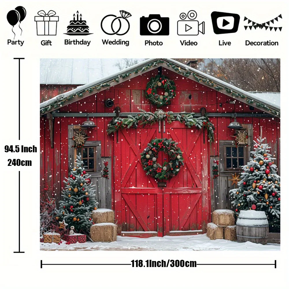 Рождественский фон для фотосъемки из полиэстера с изображением рождественской