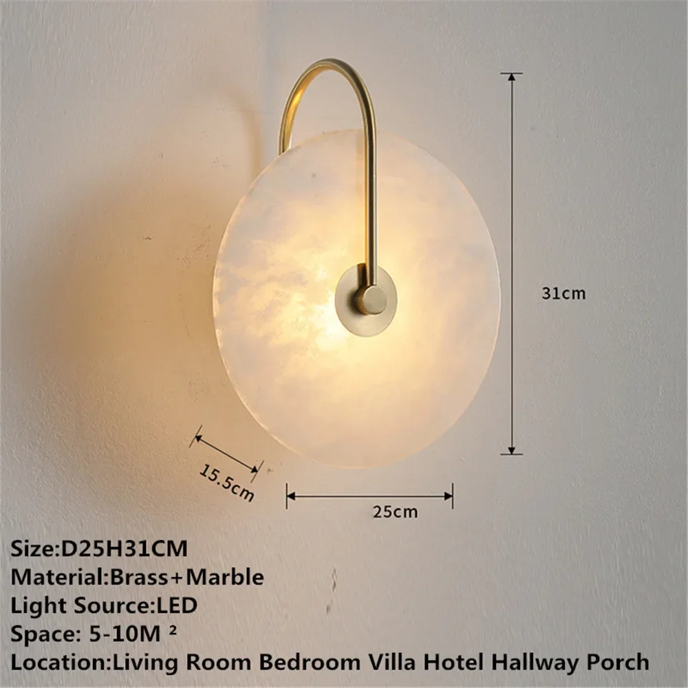 Современная латунная настенная лампа TYLA креативный мраморный гостиной спальни