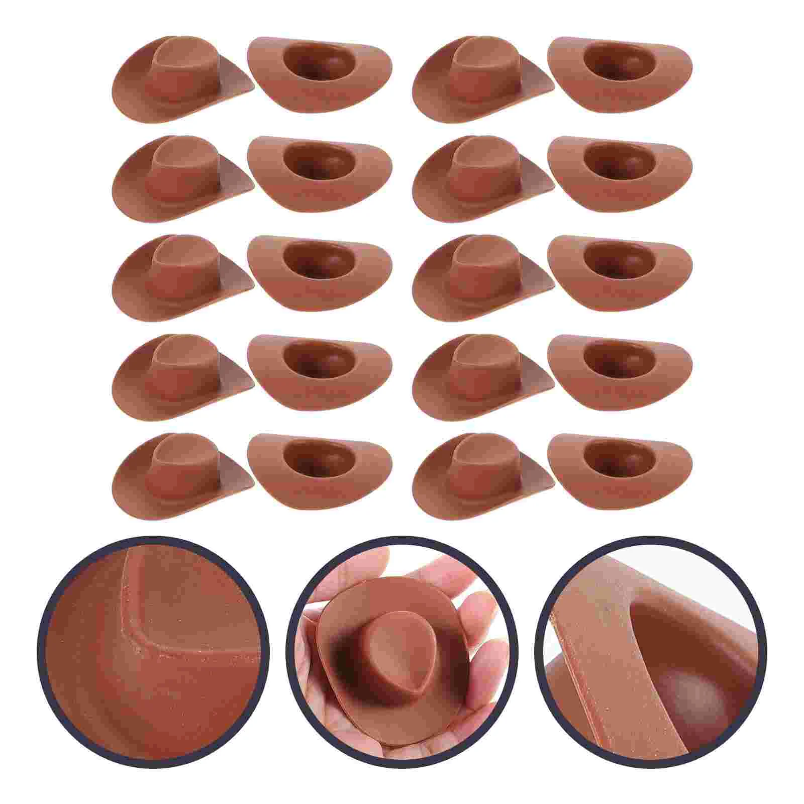 

20Pcs Mini Top Hat Miniature Cowboy Hat Kids Toy Miniature House Decor