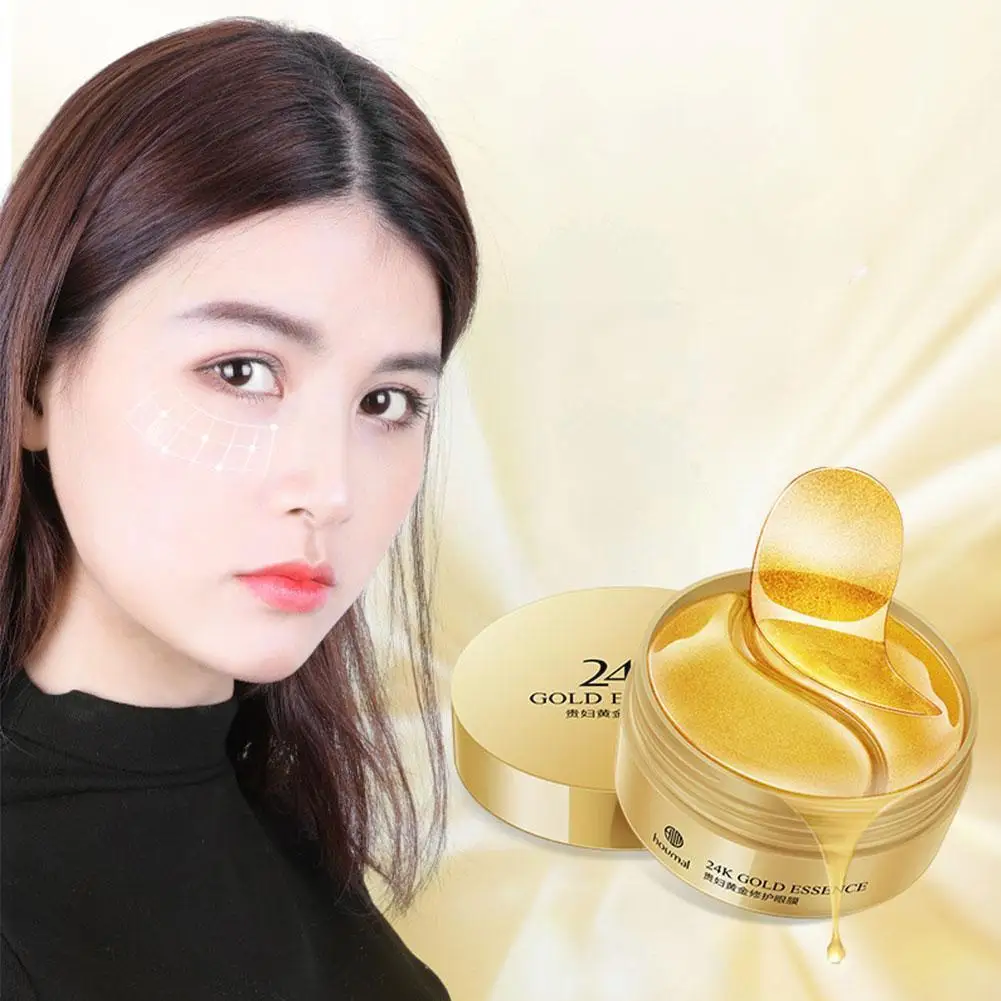 

24k Gold Collagen Eye Patch Hydrating Moisturizing Black Eyes Fine Skin Eyes Pearl Care Diminishing Lines R2n8