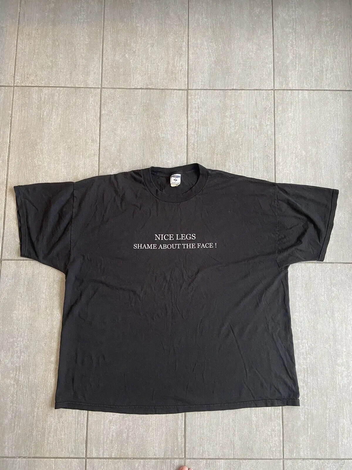 Винтажная футболка забавная с надписью Nice Leg't The Face Размер 3XL Jerzee