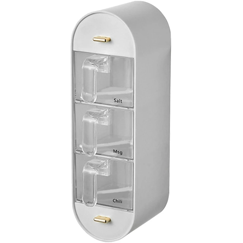 

1 набор, Настенная коробка для специй без перфорации, многосеточная коробка для хранения специй (белая)