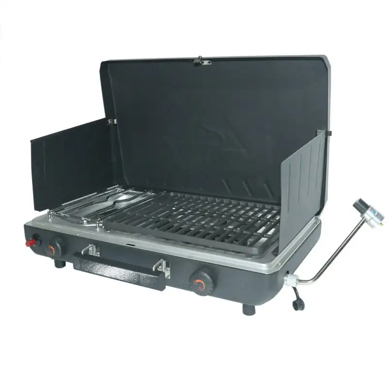 

2-in-1 Portable 2 Burner Grill Camp Stove