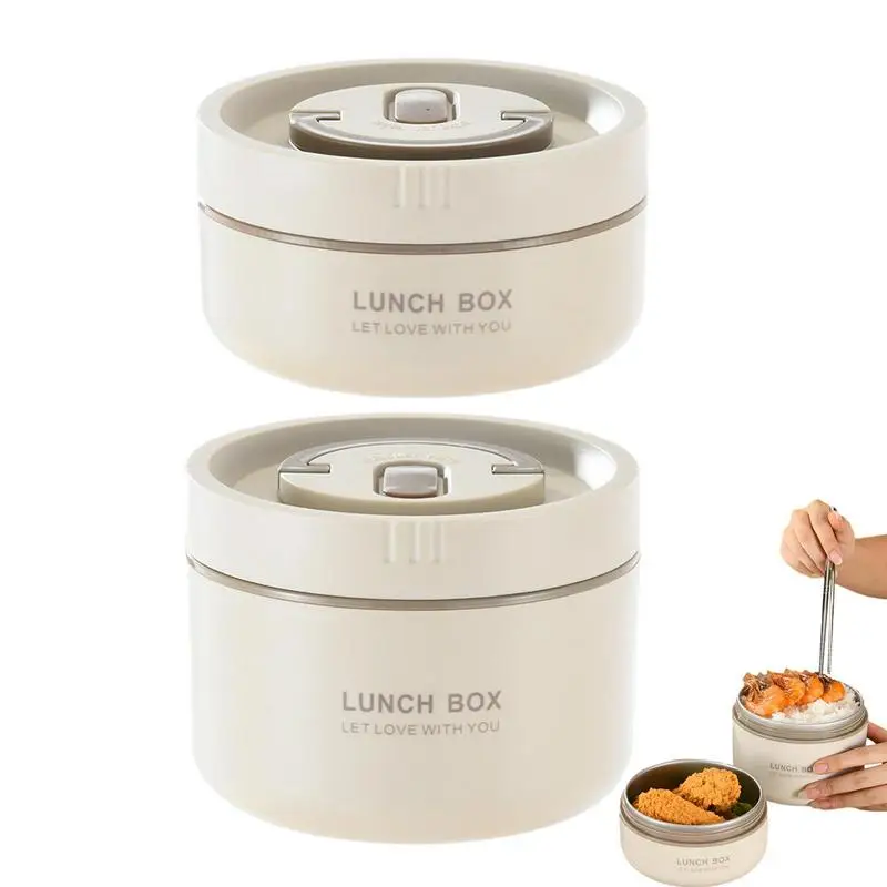 

Bento Boxes For Adults Portable Round Student Thermal Boxes Adult Insulation Bento Box Food Grade Stainless Steel Liner Lunch