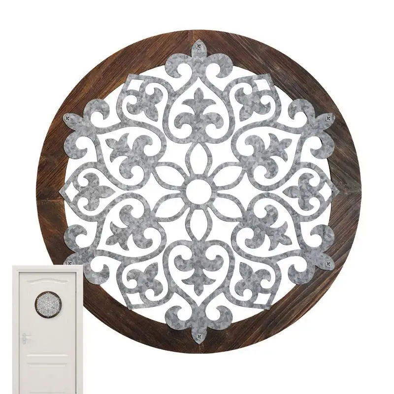 

Настенный декор для фермерского дома, 11,8 дюйма, деревенский круглый Настенный декор, подвесное украшение для гостиной, спальни, дома, улицы