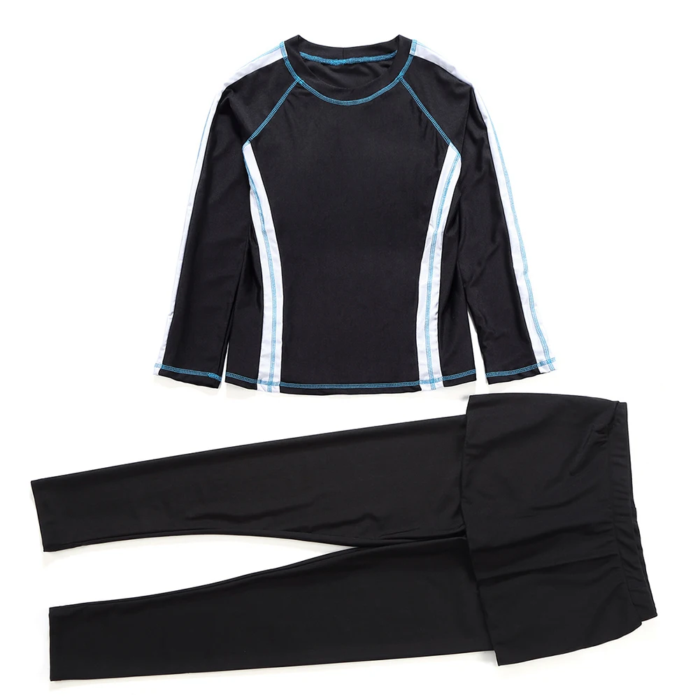 

Купальный костюм летний из двух предметов, гладкие дышащие спортивные уличные топы и брюки для женщин, приятные для кожи, сдержанный купаль...