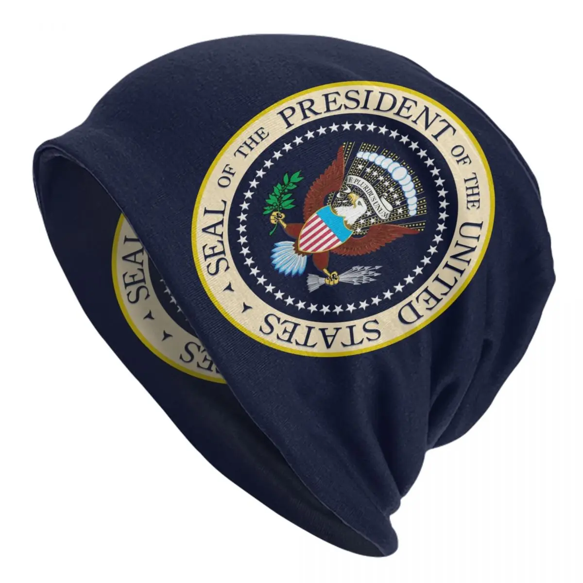 

USA President Seal Logo Bonnet Hat Knit Hat Street President Election Vote Donald Trump Skullies Beanies Hat Unisex Dual-use Cap