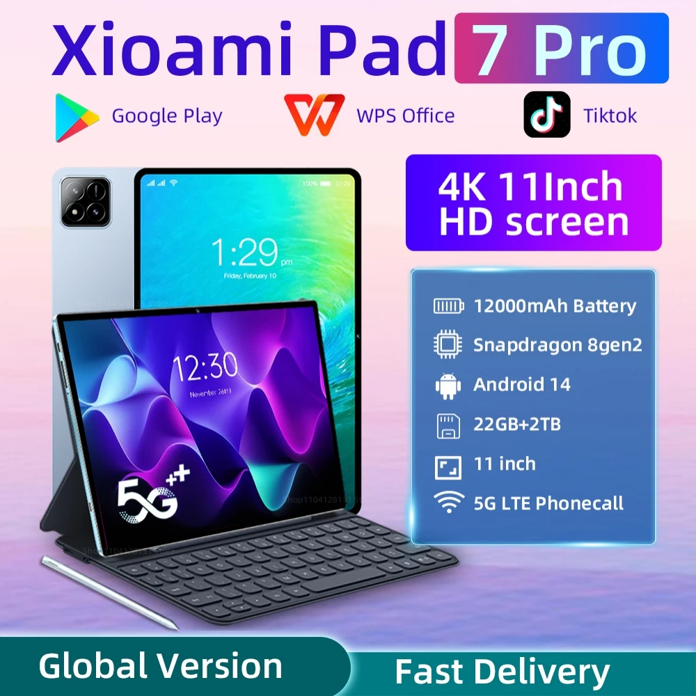 Планшет Pad 7 PRO Global Version 11 дюймов, Android 14 22 ГБ, 2 ТБ ...