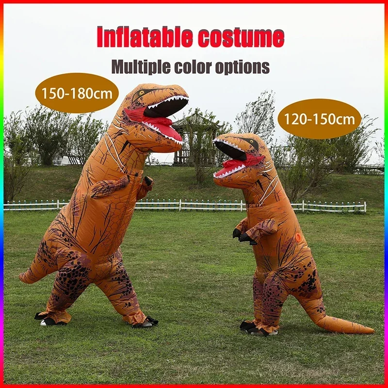 

Надувной костюм, костюм на Хэллоуин для детей и взрослых, тираннозавр T-Rex, костюм динозавра для косплея, талисман, искусственная одежда