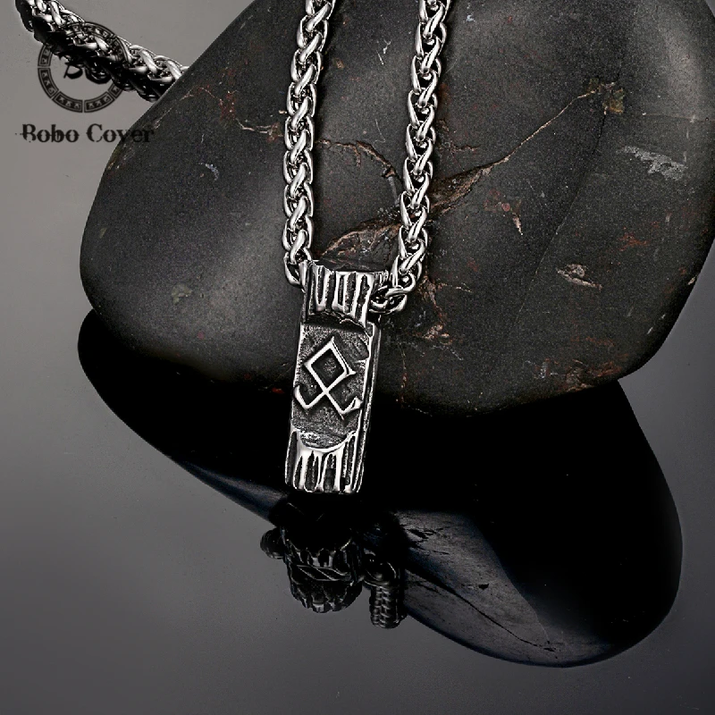 Мужское ожерелье символ викингов Othala старинная Подвеска из нержавеющей стали