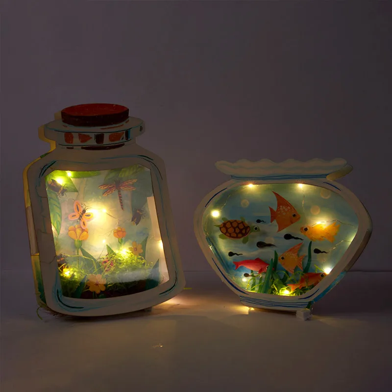 

DIY Craft Toys Creativity for Children Scrapbooking Materials Arts Insects Fish landscape Paper Crafts Stuff Educational Toys