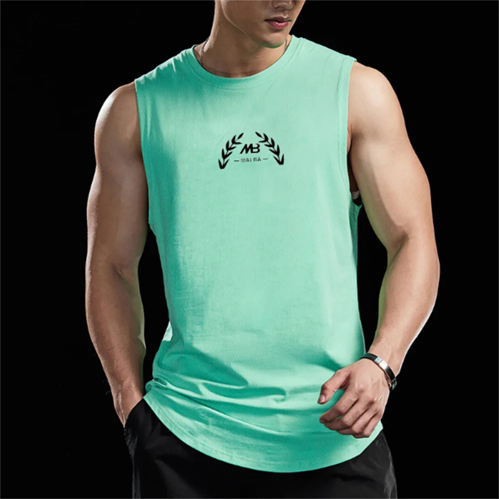 

New Summer Men's Fitness Sports Vest Breathable Mesh Quick-drying Jogging Sleeveless Vest Marathon Running Vest Basketball Vest