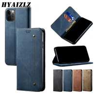 case wallet flip leather phone cases for iphone 14 13 12 11 pro max xr xs se2020 6 7 8 plus denim pattern magnetic cards cover