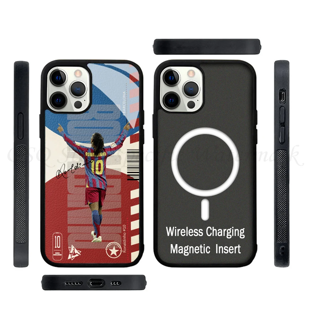 Магнитный Чехол Для Телефона R-ronaldinho Design Iphone 15/14/13 Pro Max 11/12 Mini - Зеркальная Пленка С