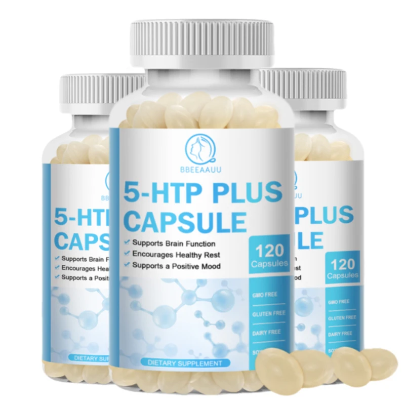 

BBEEAAUU 5-HTP Capsules Supports Nervous System 200Mg 5-Hydroxytryptophan Help Sleep Support Mood and Relaxation Reduce Stress
