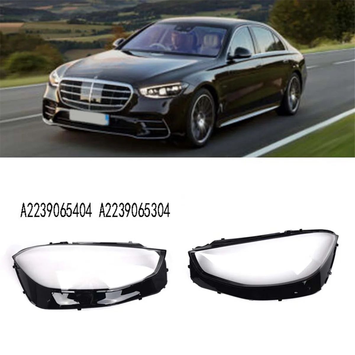 Для Mercedes Benz S-Class W223 2021 крышка правой фары прозрачная линза для фар маска A 2239065404